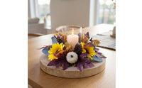 Tabletop Wreath with Candle Holder Decorative Decorations Multicolor for Mantel