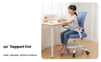 Lumbar Support kids' Rolling Desk Chair Lockable Casters Adjustable Split-Back Task Chair 360-Degree Swivel Ergonomic Seat Integrated Footrest for Students, Teenagers, Parents, Writing, Home Study, Homework, Reading