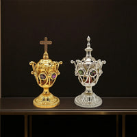 Scent Holder with Lid Ornate Scent Holder Metal Censer for Prayer, Home Decor
