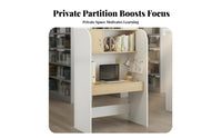 Single Person Study Cubicle Study Carrel Study Furniture Individual Learning Station with Privacy Screen and Storage Suitable for Student Dormitory Home Workspace Library Office