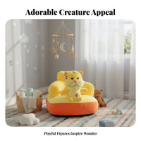 Anti-Tip Design Velvety Creature Sofa Chair Soft and Comfortable Velvety Creature Sitting Coach Non-Slip Bottom Baby Floor Seat Easy to Clean for Infants, Toddlers, Parents, Nursery, Playroom, Living Room, Indoors