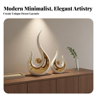 3 Pieces Modern Abstract Art Figurine Housewarming Gift Abstract Art Statue Set Light Luxury Modern Twist Ornament for TV Cabinet, Entryway, Bookshelf