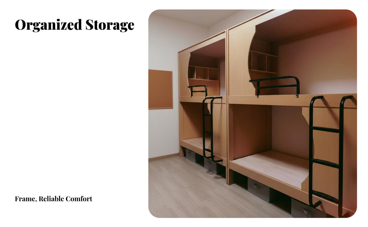 Modern Loft Bed Space Saving Bunk Bed with Storage Sturdy Metal Frame Bedroom Furniture for Students, Young Adults, Dormitory, Student Accommodations