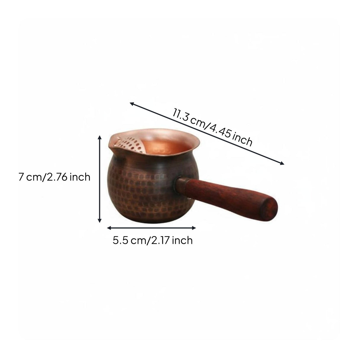 Chinese Design Tea Server Thickened Wall Copper Tea Pitcher with Strainer