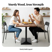 factory-inspired aesthetic Round Pedestal Table Space-Saving Round Pedestal Base Easy to Clean Commercial Furniture Minimalist Design for Restaurant Owners, Business Managers, Event Planners, Snack Bar, Canteen, Cafeteria, Bistro