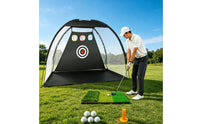 Portable Golf Hitting Net Easy to Install Golf Chipping Net Set Heavy Duty Sports Training Equipment Force-Resistant Resistant for Golfers, Beginners, Backyard, Indoor, Garage