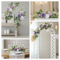Artificial Flower Garland Draping Faux Floral Garland Realistic Hanging Flowers for Brides, Florists, Wedding Arch, Doorway, Backdrop