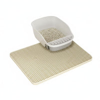 Antilitter-capturing hexagonal Litter Trapping Mat Doublelevel Design Pet Accessory Easy to Clean Floor Protector Waterresistant Bottom for feline Owners, Apartment Dwellers, Indoors, Home, Bathroom