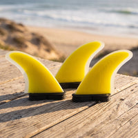 3 Pieces Thruster Fin Control-Oriented Surfboarding Fin with Paired-Tab Base Textured Twin Fins for Surfers