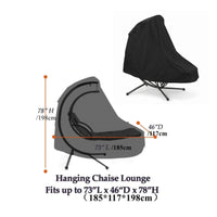 Water-Resistant Hanging Chaise Lounge Cover Silver-Coated Suspended Chaise Cover Fitted Garden Furniture Securing Ties for Outdoor