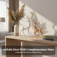 Light Luxury Origami Design Deer Statue Polished Finish Geometric Deer Figurine Stable Base for New Homeowners, Entrance Hall, Wine Cabinet