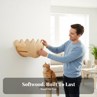 Space Saving Wall Mounted Cat Tree Solid Wood Wall Mounted Cat Furniture Stable and Sturdy Pet Supplies Long-Lasting Construction for People with Small Living Areas, Bedroom, Indoors, near a Window