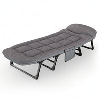 Padded Folding Lounge Bed Comfortable Folding Bed Multi-Use Office Rest Cot Supportive for Guest Room