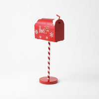 Christmas Mailbox Decorative Mailbox with Adjustable Post Tabletop Decor Festive Letter Box Slim for Entryway, Shelves