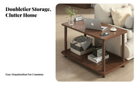 Versatile Use 2-Tier Accent Table Space-Saving Design 2-Tier Side Table Spacious Tabletop Household Furniture Sturdy and Long-Lasting for Homeowners, Apartment Dwellers, Students, Living Room, Bedroom, Small Areas, Entryway