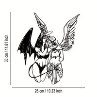 TUME Metal Angel and Demon Abstract Wall Art Sign for Halloween Christmas Decoration