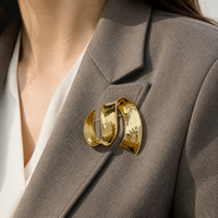 Irregular Geometric Brooch for Suits and Sweaters, French Retro Style