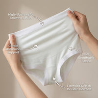 Postpartum Underwear High Waist for Maternity and After Birth, Plus Size Bamboo Fibre Knickers with Silk Gusset