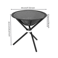 Folding Grill Portable Round Cooking Grate Steel Brazier for Grilling