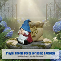 Resin Garden Gnome Figurine, Faceless Elf Cartoon Decor for Yard, Patio, Home