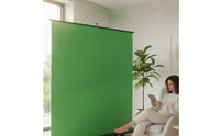 Height-Adjustable Pull-up Green Screen Floor-Standing Green Screen with Stand No-Drill Retractable Backdrop Wrinkle-Resistant for Content Creators, Videographers, Photographers, Live Broadcasting, Home Studio, Video Recording Conferencing