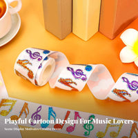 500 Pieces Music Note Stickers Waterproof Holographic Musical Note Stickers Music Symbol Sticker Roll for Gift Wrapping