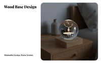 LED Crystal Ball Night Light Creative Gift 3D Engraved Sphere Ball Lamp USB