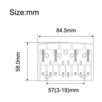 Rectangular Base Plate 4-String Bass Bridge Fixed Metal Bass Bridge