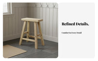 Long-Lasting Solid Wood Stool Mortise and Tenon Joinery Elm Wood Stool Stable Design Multi-Purpose for Homeowners, Business Owners, Restaurant, Dining Room, Kitchen, Entryway