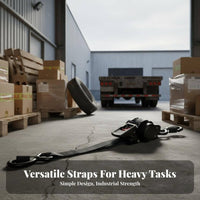 Heavy Duty Ratcheting Fastening Strap Material Heavy Duty Fastening Strap Easy to Use Lashing Strap with S-Hooks for Truck Owners, Movers, Moving