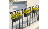 3 Pieces Railing Planter Space Saving Hanging Planter Rectangular Plant Holder for Gardeners, Patio
