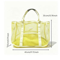 Lightweight Beach Tote with Zip Pocket Spacious Mesh Beach Tote Transparent Breathable for Pool