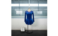 Long Sleeve Figure Skating Dress Handmade Plush Ice Skating Costume for Girls, Contest
