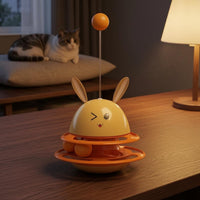 Domed Ball Track Cat Toy Self-Righting Bunny Cat Toy Cartoon Face Pet Accessory Glossy