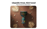 Tunable Rope-Tuned Djembe Lightweight African Drum Easy to Play Percussion Instrument Rich Sound Spectrum for Beginners, Musicians, Music Enthusiasts, Home Practice, Jam Sessions, Live Performance, Outdoor Gatherings