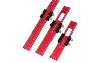 Engraved Measurements Woodworking Marking Ruler Metal Tightening Knobs Angle Marking Ruler Anodized Red Hand Tool Rectangular Cutout for DIYers