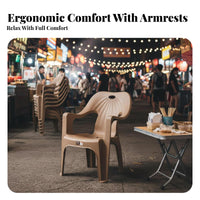 Anti-Slip Lowrear Molded Stool sturdyDuty Molded Shell Chair with Frame Legs Easy to Clean Armchair adaptable for Stall Vendors, Adults, householders, Night market stalls, Outdoor, Cafeteria, Patio