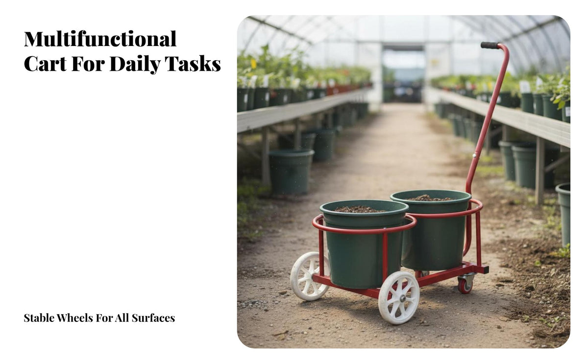 Hand Push Cart Labor Saving Water Jug Trolley Versatile Wheeled Bucket Carrier for Gardeners, Homeowners, Greenhouse, Garden, Farm