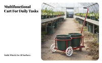 Hand Push Cart Labor Saving Water Jug Trolley Versatile Wheeled Bucket Carrier for Gardeners, Homeowners, Greenhouse, Garden, Farm