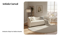 Curved Sectional Creamy visually pleasing Curved sectional Couch Three-Seater Sofa for Apartment Dwellers, Homeowners, Living Room, styling studio, Reception Area