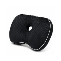 Vacuum Compressible Ear Hole Pillow Checkerboard Textured Side Sleeper Pillow with Ear Hole