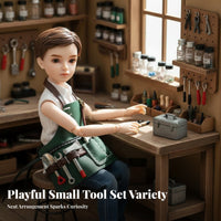 BJD Handyman Outfit Workwear Miniature Work Apron Realistic Miniature Repairman Costume for Hobbyists