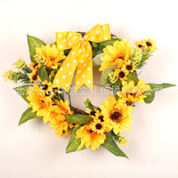 Sunflower Wreath Door Hanging Decoration for Spring & Christmas