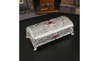 Metal Jewelry Box Decorative Jewelry Box with Hinged Lid Classic Small for Women, Dresser, Vanity