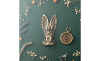 Vintage Metal Angel Ornament Intricate Details House Decoration for Office, Bookshelf