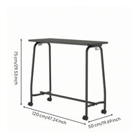 Mobile Training Desk Black Metal Frame Rectangular Training Desk Flat Tabletop Mobile Conference Table for Classroom