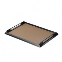 Tray with Handles Shallow Metal Frame Tray Modern Platter for Coffee Table, Vanity