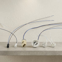 Bulb Holder for Ceramic Lamp and GU10 Lamp Holder, High Temperature Resistant Replacement Lamp Holder with 20cm Wire, DIY Home Lighting, MR16 GU5