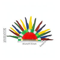 Feather Headdress Feathered Feather Headpiece Costume Headdress with Elastic Strap Lightweight Headwear Adjustable