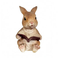 Hand-Painted Resin Rabbit Ornament Textured Rabbit Garden Statue Upright Ears Bunny Garden Ornament Glossy Eyes for Courtyard